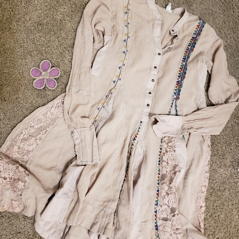 Double layered Free People One lace tunic dress